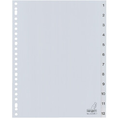 Intercalaires Kangaro 23 perf G412Cmnuméro 1-12 gris PP