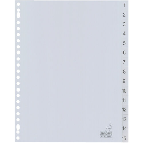 Kangaro Intercalaires Kangaro 23 perf G415CM numéro 1-15 gris PP