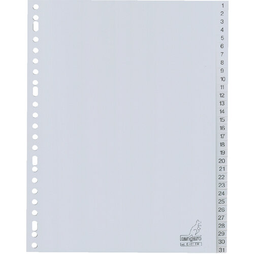 Kangaro Intercalaires Kangaro 23 perf G431CM numéro 1-31 gris PP