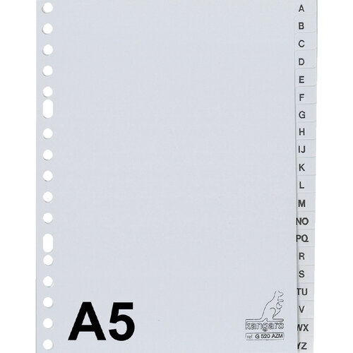 Kangaro Intercalaires A5 Kangaro 17 perf. G520AZM alphabet PP gris