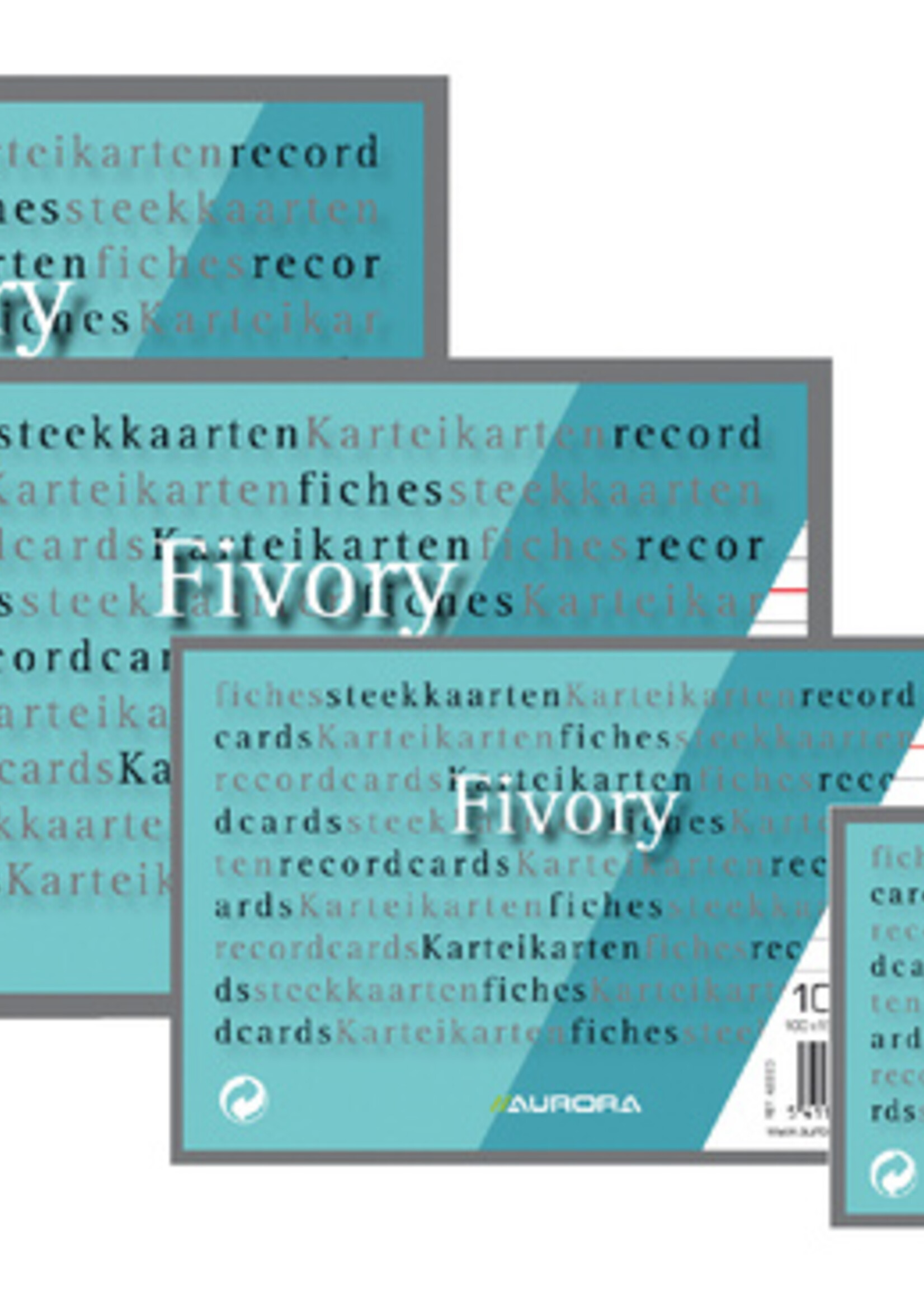 Aurora Fiches bristol Aurora 80x130mm ligné + marge en-tête rouge