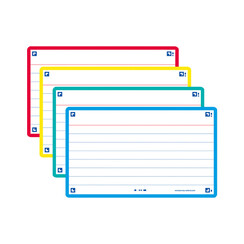 Flashcard Oxford 2.0 75x125mm 80vel 250gr lijn assorti