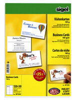 Sigel Visitekaartj Sigel 85x55mm blanco 180gr wit