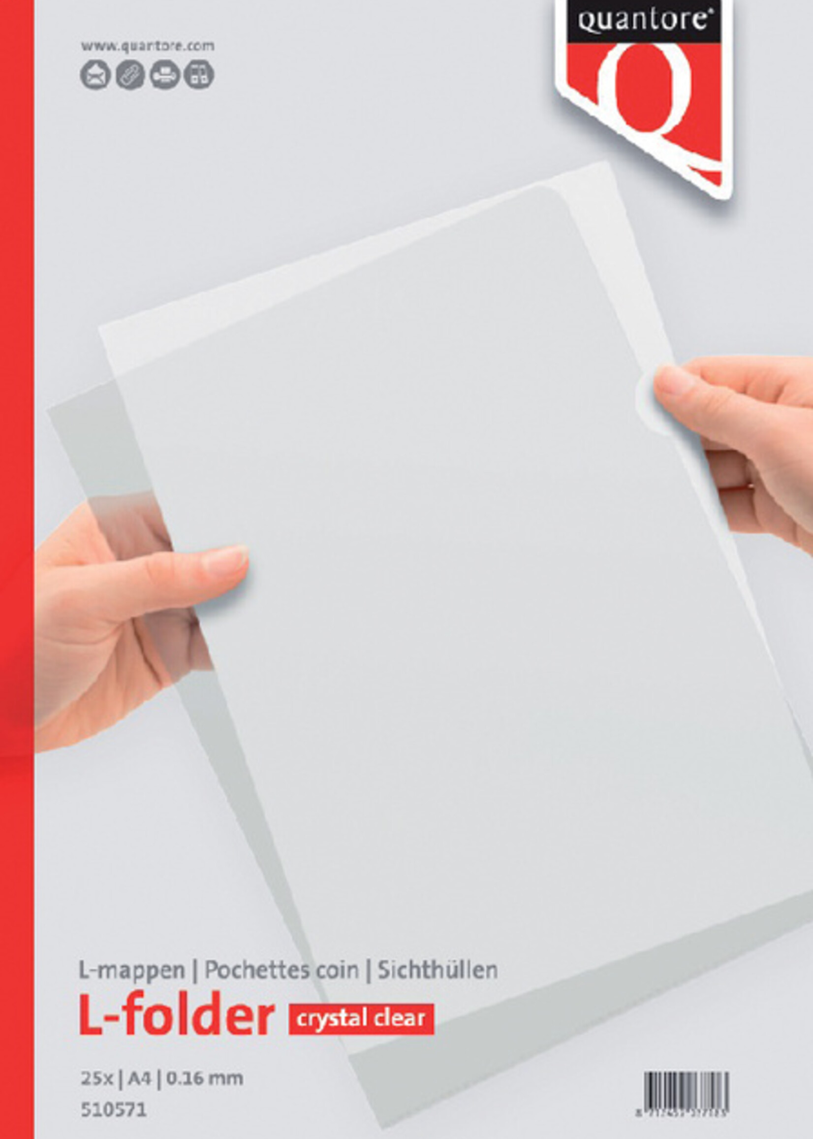 Quantore Insteekmap L-model Quantore A4 PP 0.16mm glad 25 stuks