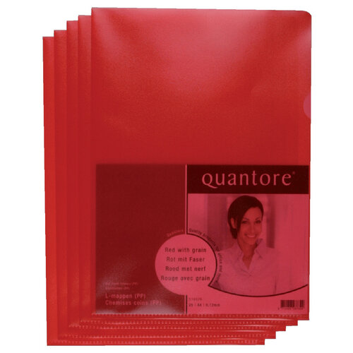 Quantore Insteekmap L-model Quantore A4 PP 0.12mm rood 25 stuks