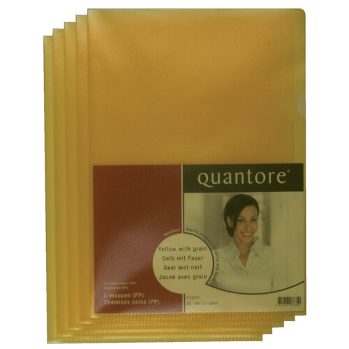 Quantore Pochette modèle L Quantore A4 PP 0.12mm jaune 25 pièces