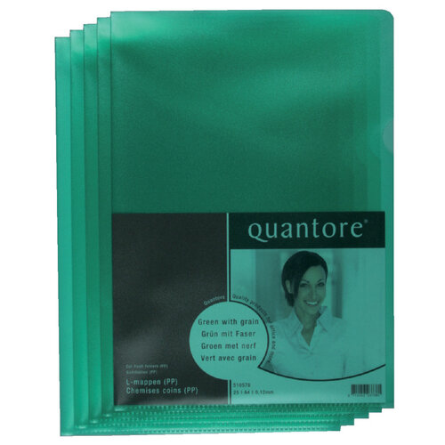 Quantore Pochette modèle L Quantore A4 PP 0.12mm vert 25 pièces