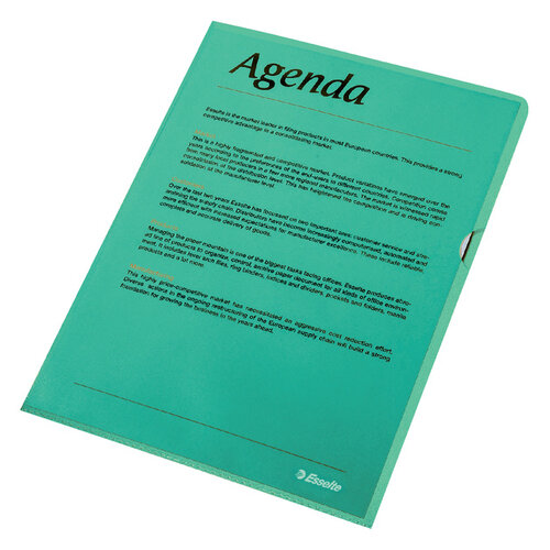 Esselte Pochette coin Esselte  Standard  PP A4 vert