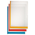 Leitz L-map Leitz premium A4 0.15mm PP gekleurde rand transparant