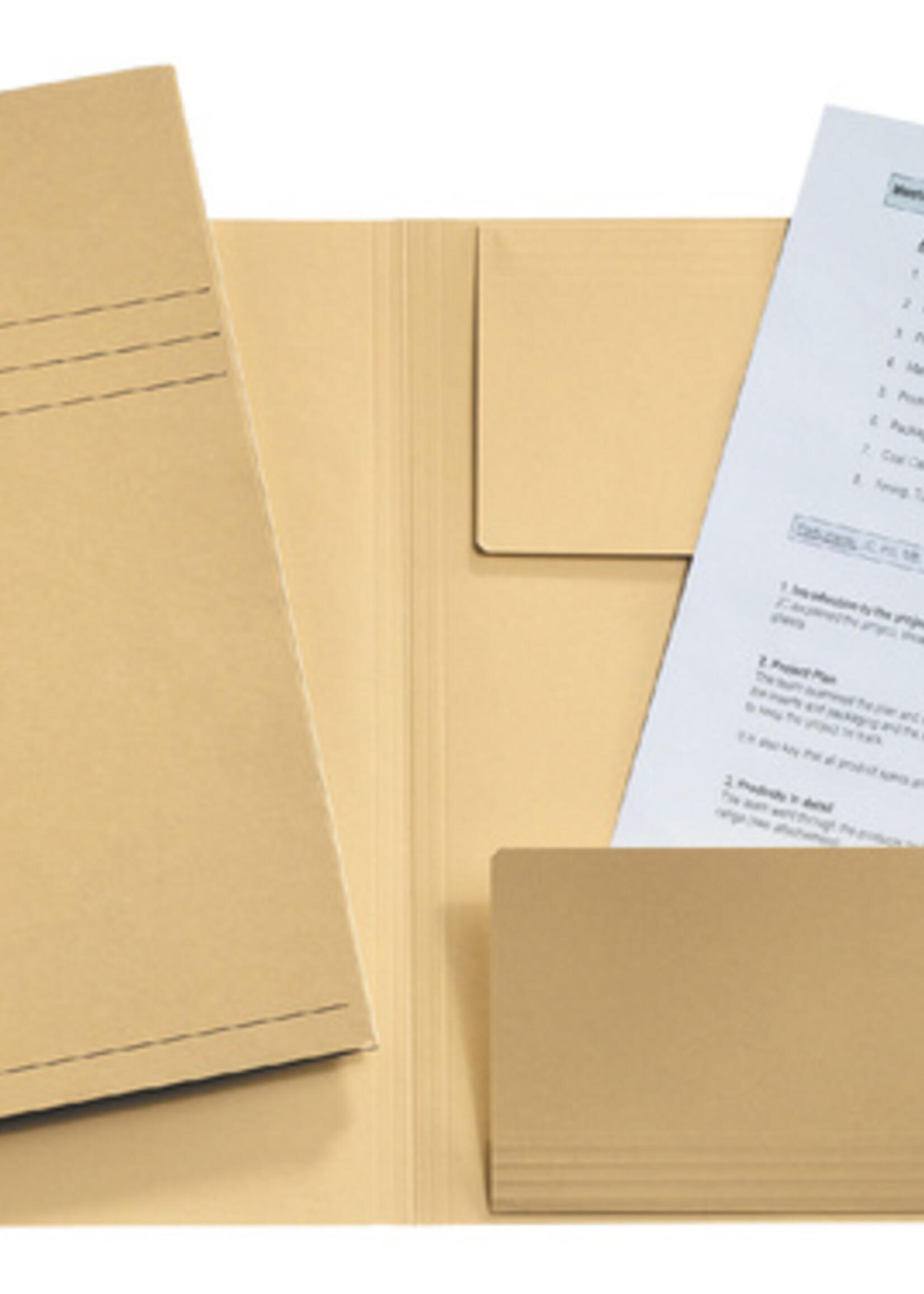 Esselte Dossiermap Esselte A4 3 kleppen manilla 275gr beige