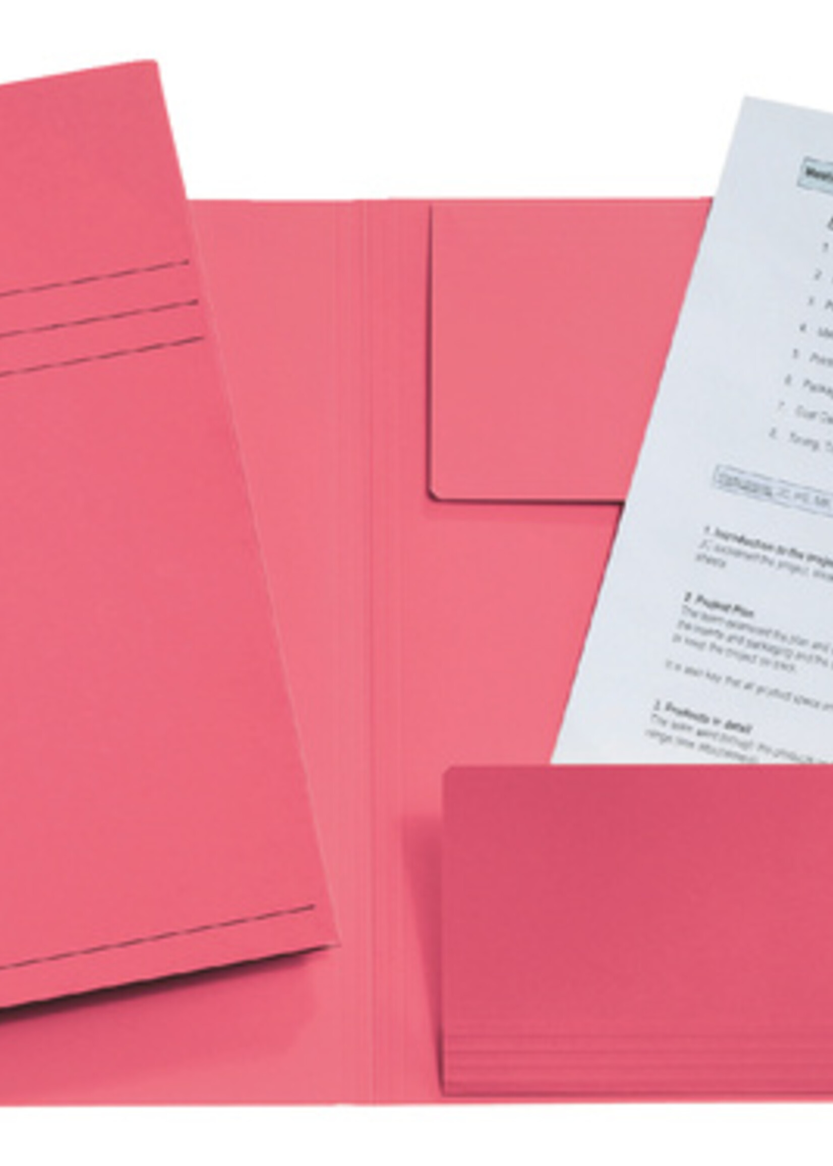 Esselte Dossiermap Esselte A4 3 kleppen manilla 275gr roze