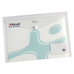 Pochette enveloppe Rexel Ice A4 +carte de visite transparent