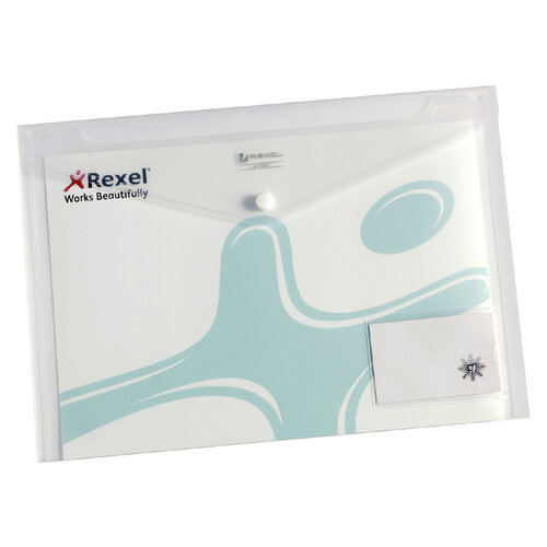 Rexel Pochette enveloppe Rexel Ice A4 +carte de visite transparent