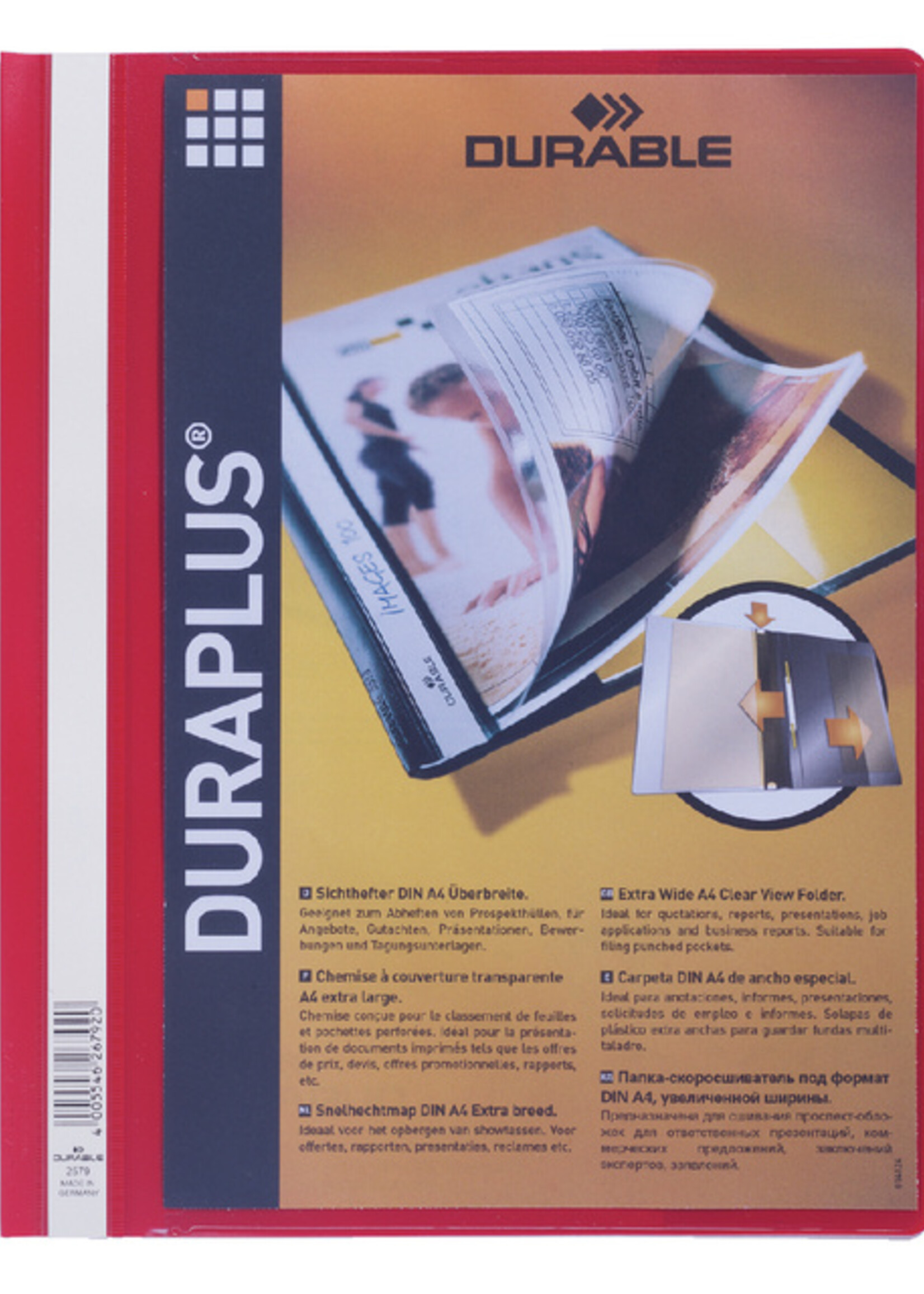 Durable Snelhechtmap Durable Duraplus A4 rood