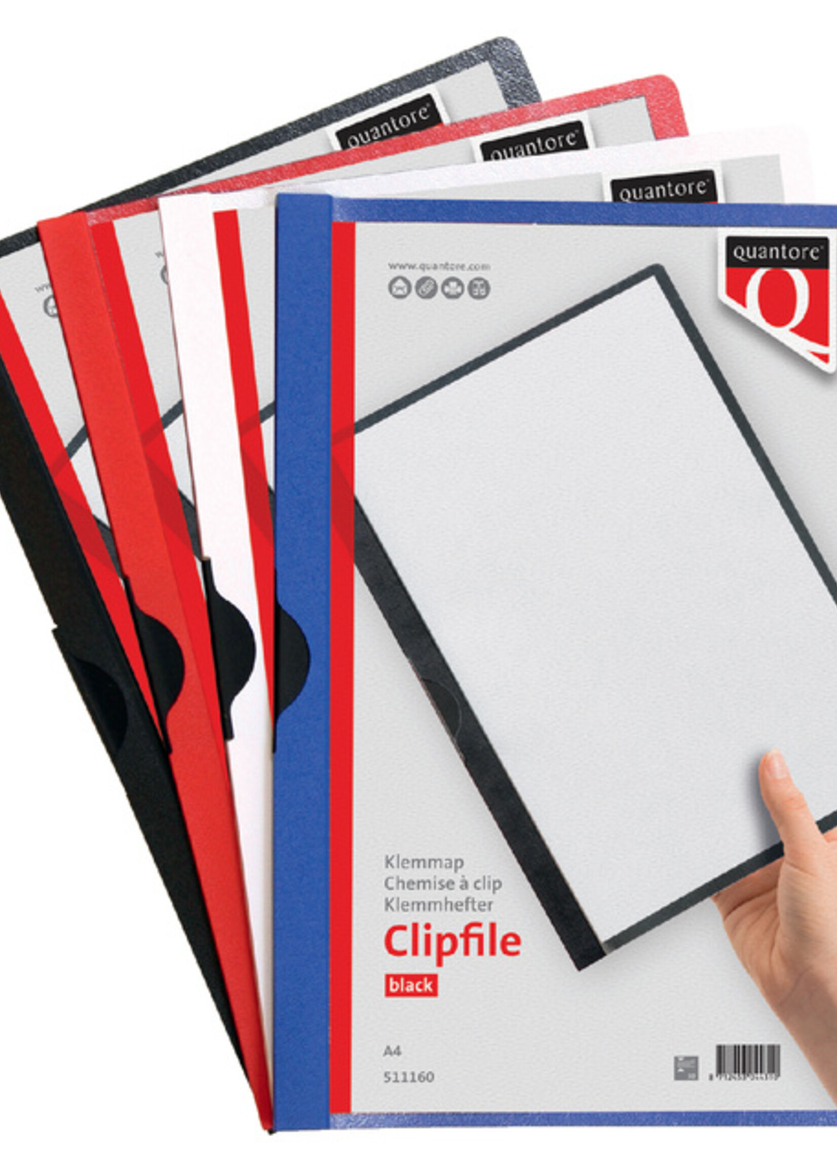 Quantore Chemise à clip Quantore A4 3mm bleu foncé