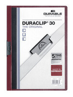 Durable Klemmap Durable Duraclip A4 3mm 30 vellen aubergine