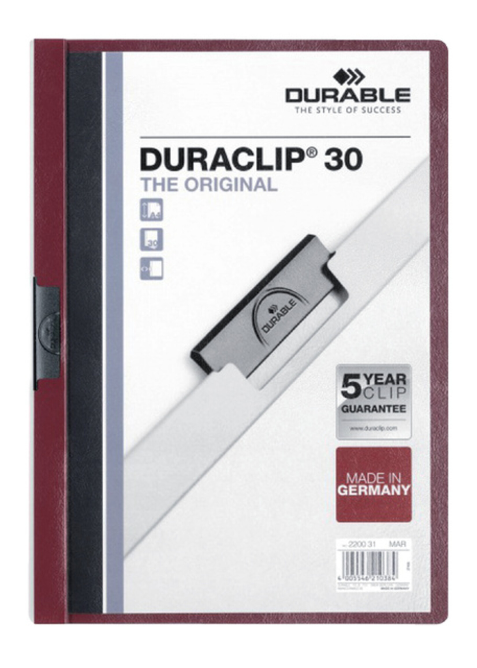 Durable Chemise à clip Durable 220 A4 3mm aubergine