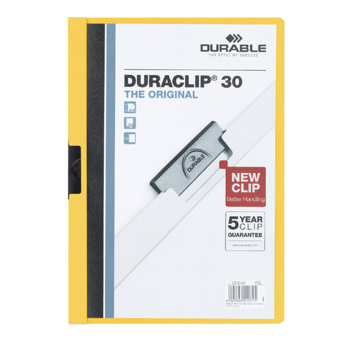 Durable Klemmap Durable Duraclip A4 3mm 30 vellen geel