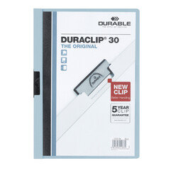 Klemmap Durable Duraclip A4 3mm 30 vellen lichtblauw