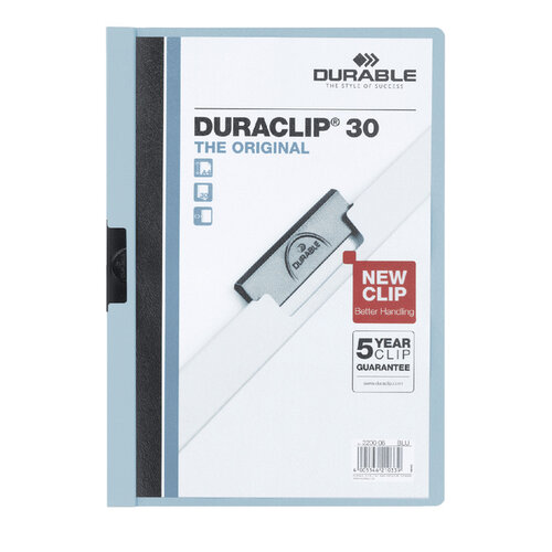 Durable Klemmap Durable Duraclip A4 3mm 30 vellen lichtblauw