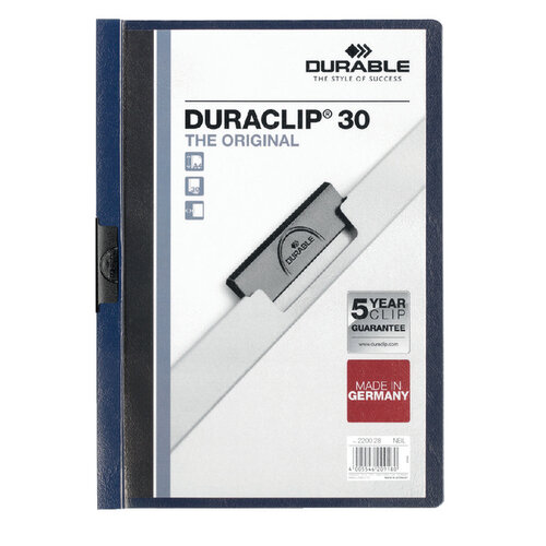 Durable Klemmap Durable Duraclip A4 3mm 30 vellen nachtblauw