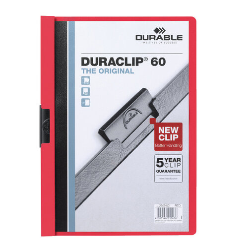 Durable Klemmap Durable Duraclip A4 6mm 60 vellen rood