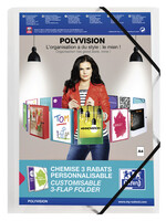 Oxford Elastomap Oxford Polyvision A4 met insteektas 3 kleppen PP transparant