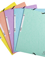 Exacompta Elastomap Exacompta Aquarel A4 3 kleppen 400gr glanskarton assorti