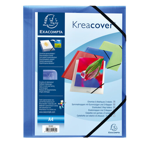 Exacompta Elastomap Exacompta Kreacover A4 3 kleppen PP assorti