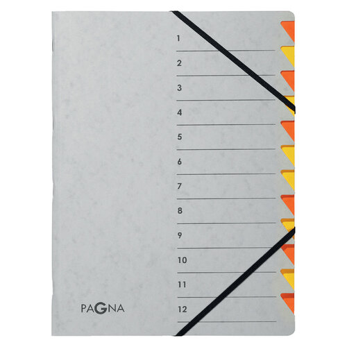 PAGNA Sorteermap Pagna Easy A4 12 tabs oranje/geel