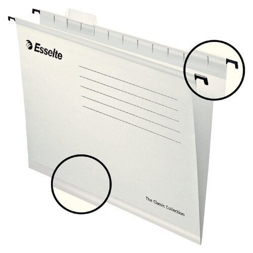 Pendaflex Dossier suspendu Esselte Classic A4 fond V blanc