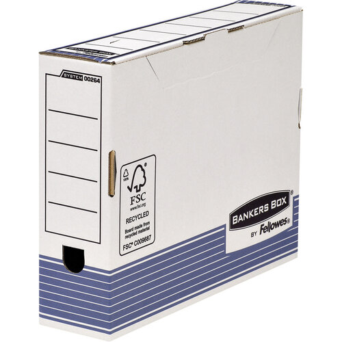 Bankers Box Boîte à archives Bankers Box System A4 80mm blanc-bleu