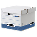 Bankers Box Caisse archives Bankers Box System flip top cube blanc-bleu