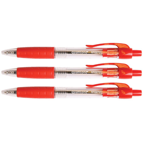 Quantore Balpen Quantore Grip drukknop rood medium