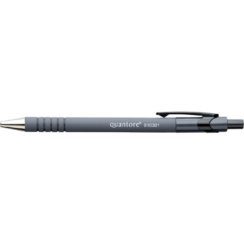 Quantore Stylo Bille Grip Caoutchouc Quantore rétractable Medium Noir