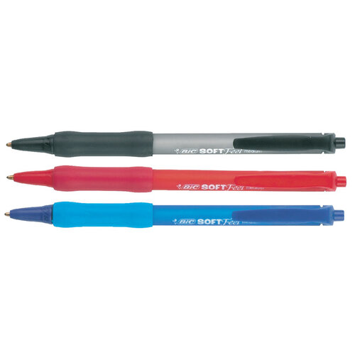 Bic Balpen Bic Soft Feel Clic Grip zwart medium