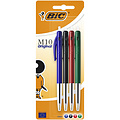 Bic Stylo bille BIC M10 Medium assorti 4 pièces sous blister.