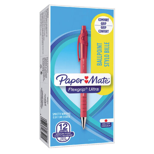 Paper Mate Balpen Paper Mate Flexgrip Ultra rood medium