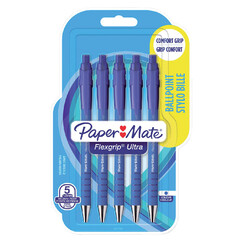 Stylo Bille Paper Mate Flexgrip Ultra Medium bleu blister 5p