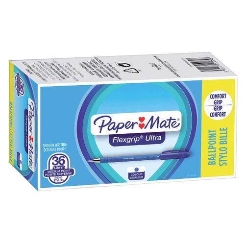 Paper Mate Balpen Paper Mate Flexgrip Ultra blauw medium 30+6 gratis