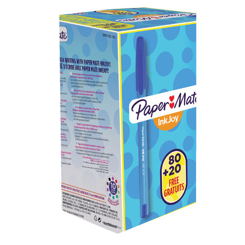 Paper Mate Inkjoy Balpen Paper Mate Inkjoy 100 blauw medium 80+20 gratis