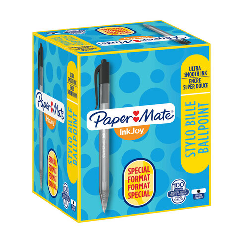 Paper Mate Inkjoy Balpen Paper Mate Inkjoy 100RT zwart medium 80+20 gratis