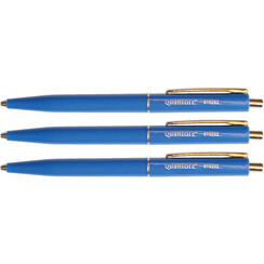 Stylo Bille Quantore rétractable avec clip métal Medium bleu