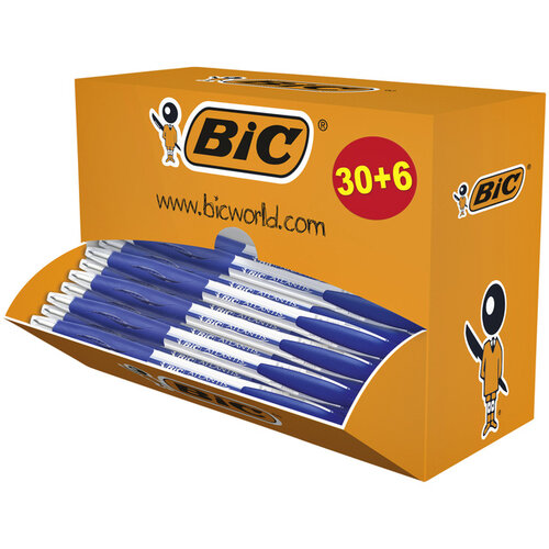 Bic Balpen Bic Atlantis classic 0.32mm blauw doos à 30+6 gratis