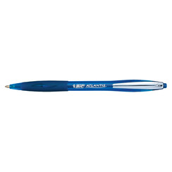 Balpen Bic Atlantis soft metalen clip 1.0mm blauw