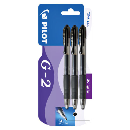 Pilot Stylo gel Pilot G2 0,32mm noir blister 3 pièces