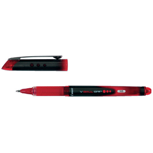 Pilot Rollerpen PILOT V-Ball grip VB10 rood 0.6mm