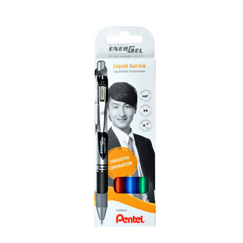 Pentel Gelschrijver Pentel Energel BL77 0.4mm blister à 4 stuks assorti