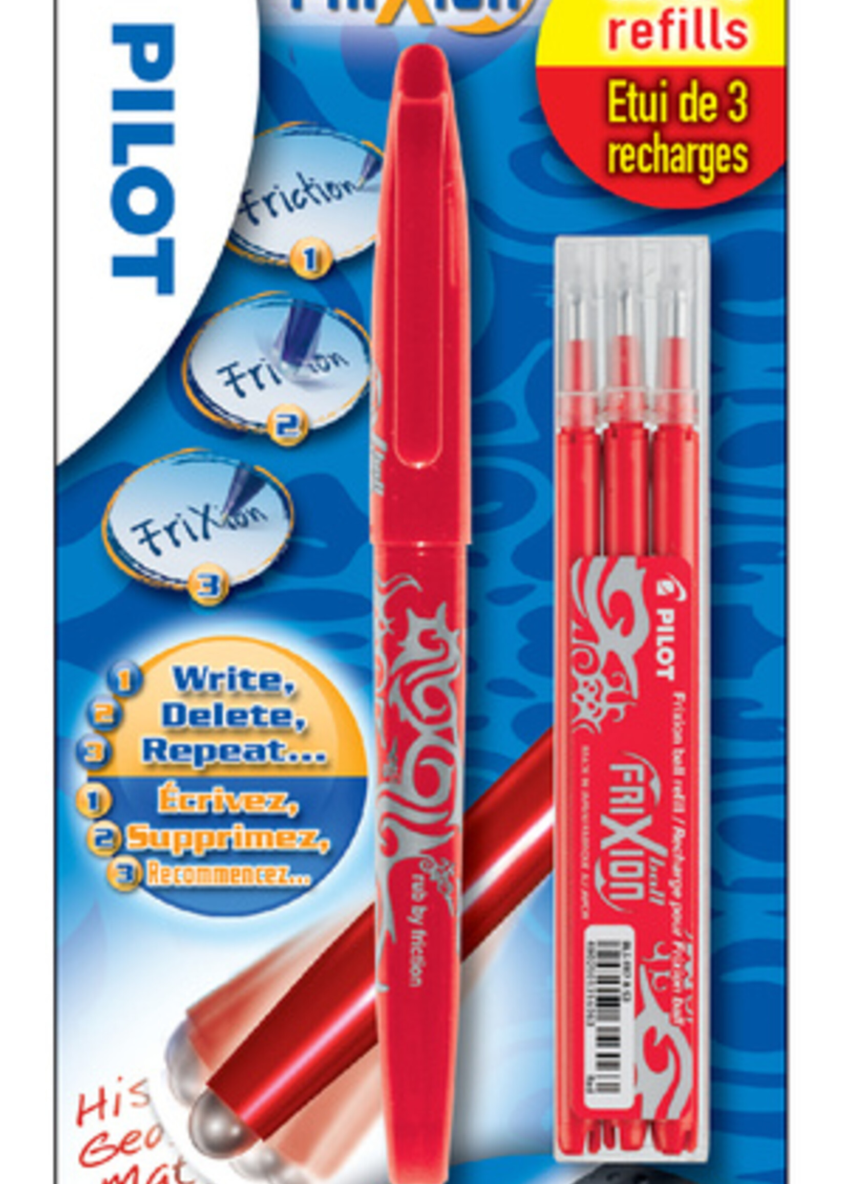 Pilot Roller Pilot FriXion BL-FR7 0,35mm + 3 recharges rouge