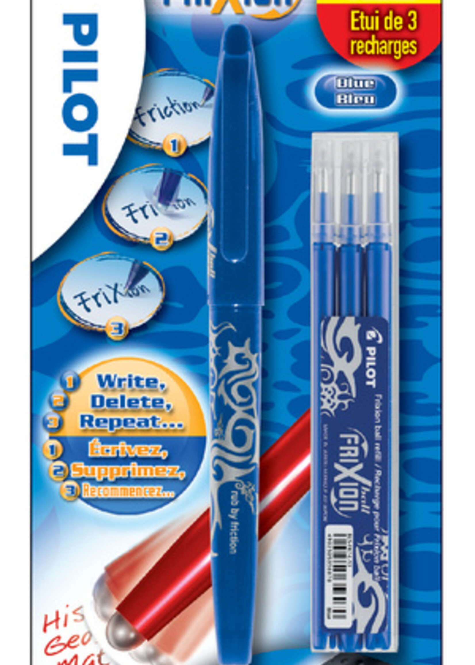 Pilot Roller Pilot FriXion BL-FR7 0,35mm + 3 recharges bleu